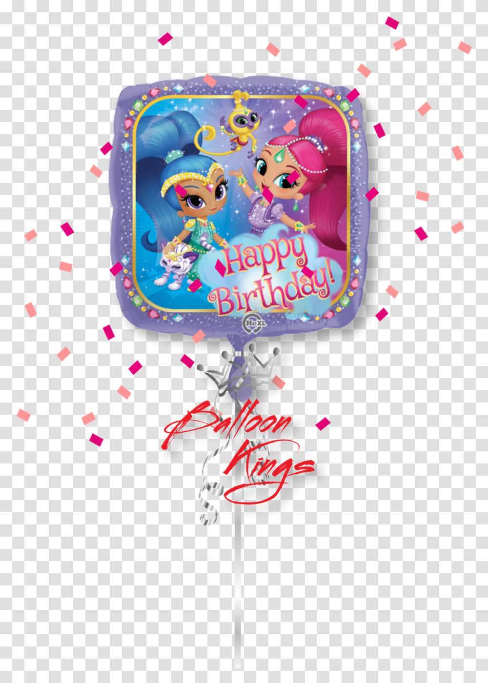 Shimmer And Shine Square My Little Pony Balloon, Paper, Confetti Transparent Png