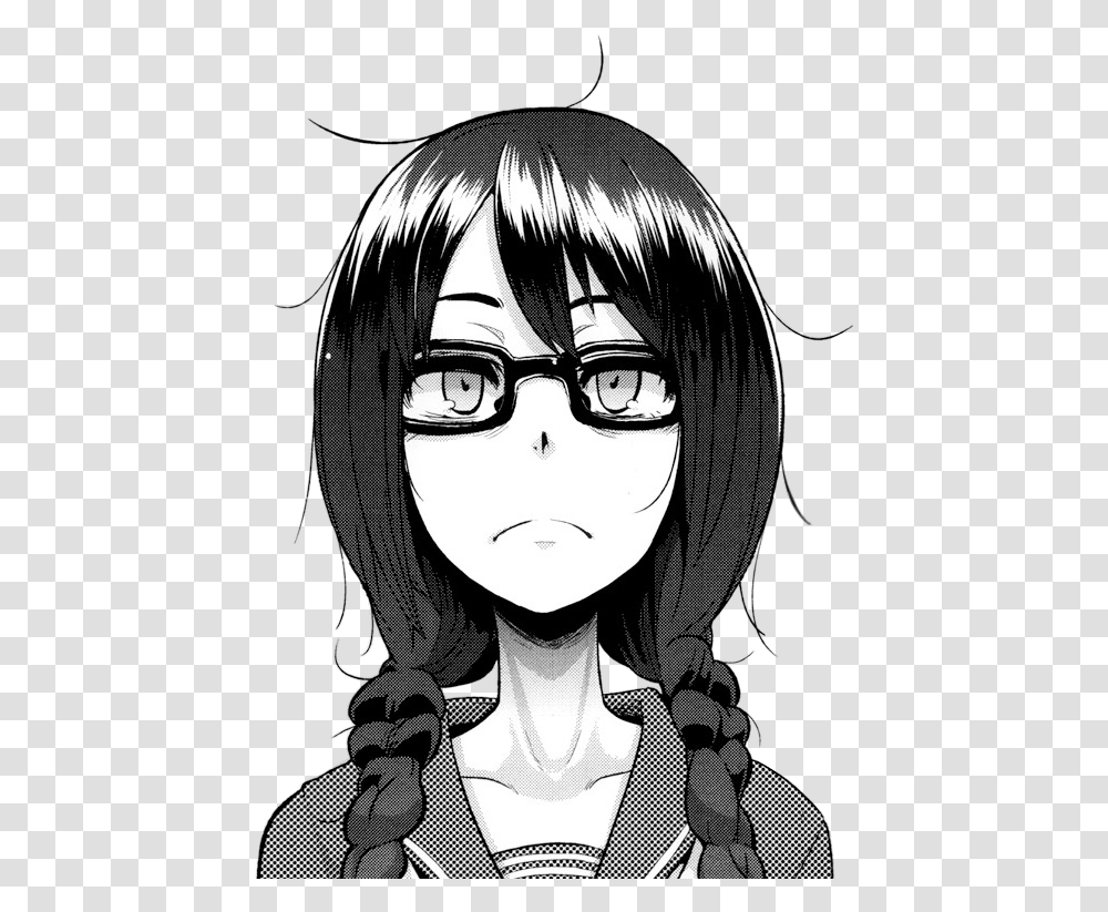 Shindol Girl Geek Glasses Otaku Fujoshi Dark Aesthetic Shindol, Manga, Comics, Book, Person Transparent Png