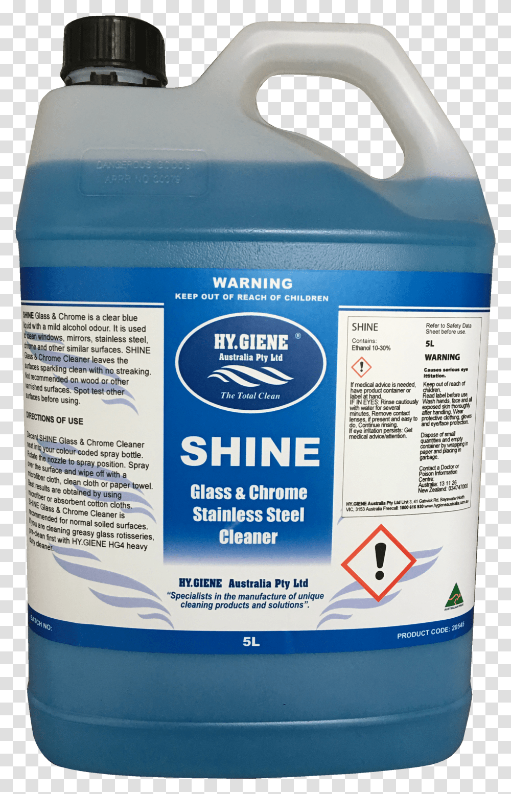 Shine 5l Front Plastic Bottle Transparent Png