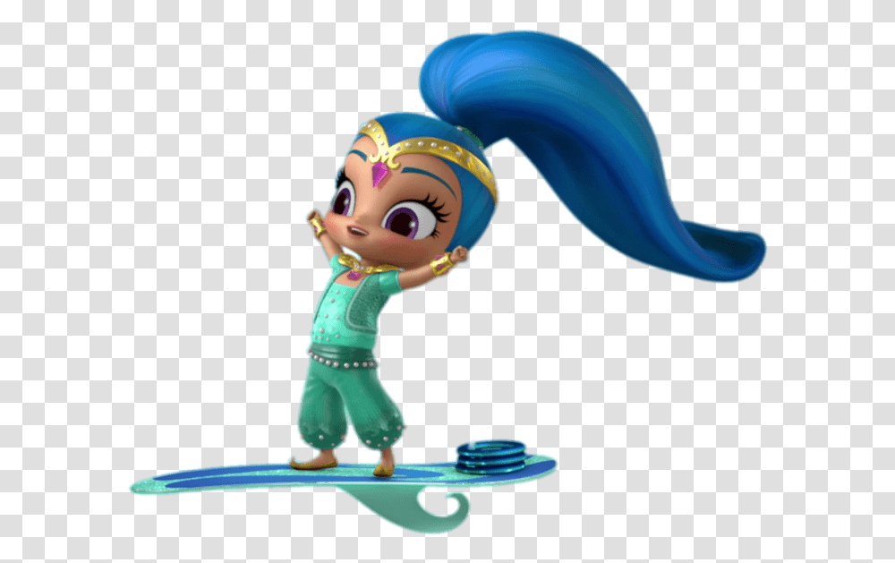 Shine On Flying Board Shimmer And Shine, Toy, Figurine, Elf, Doll Transparent Png