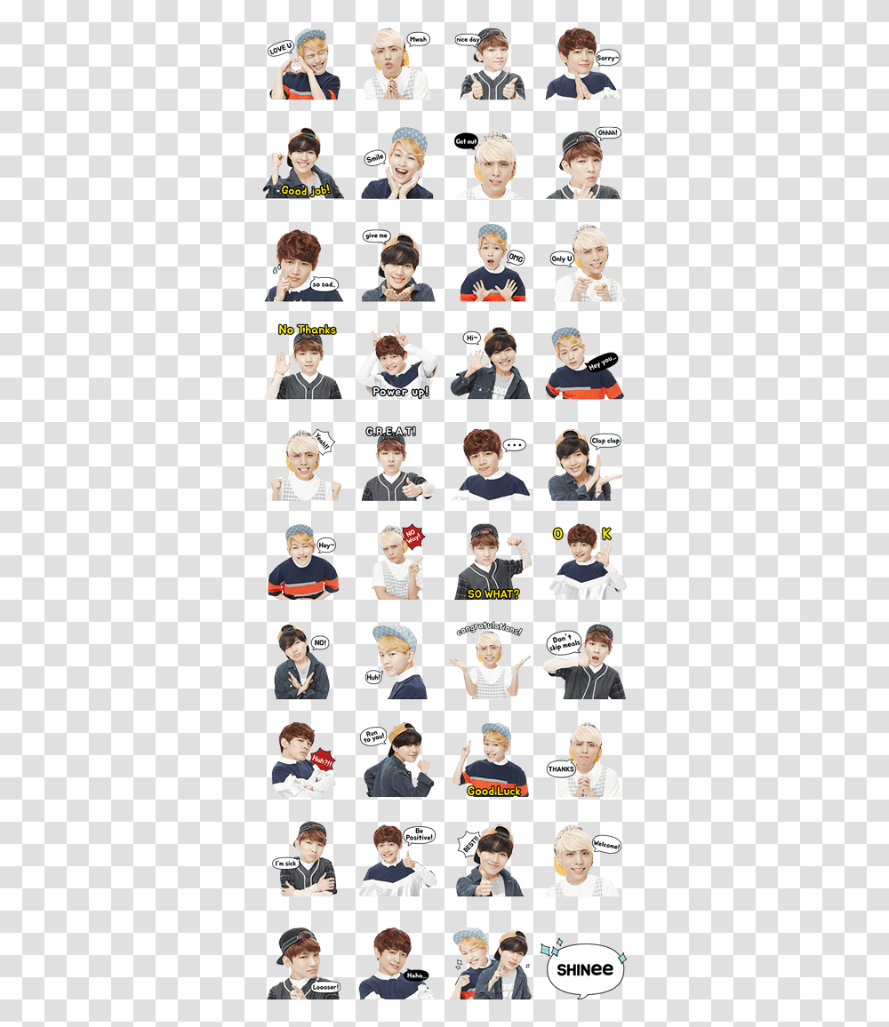 Shinee Special Bts Sticker Line, Person, Face, Head, Crowd Transparent Png