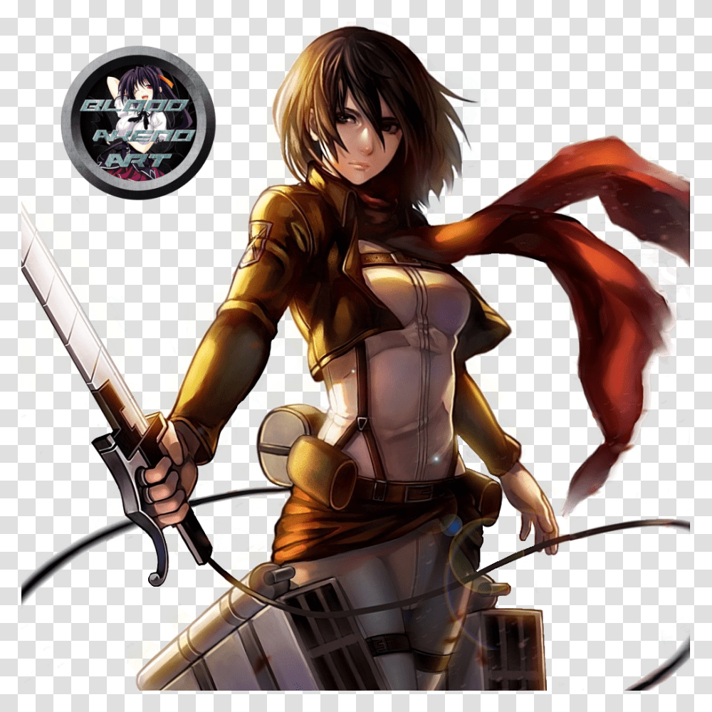 Shingeki No Kyojinattack On Titan Mikasa Render, Person, Human Transparent Png