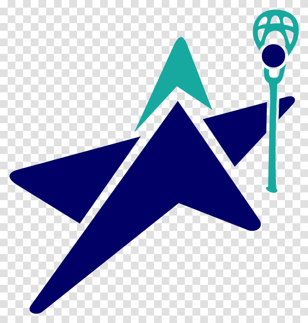 Shining Star Lacrosse Blue Airplane Clipart Lacrosse, Symbol, Triangle, Star Symbol Transparent Png