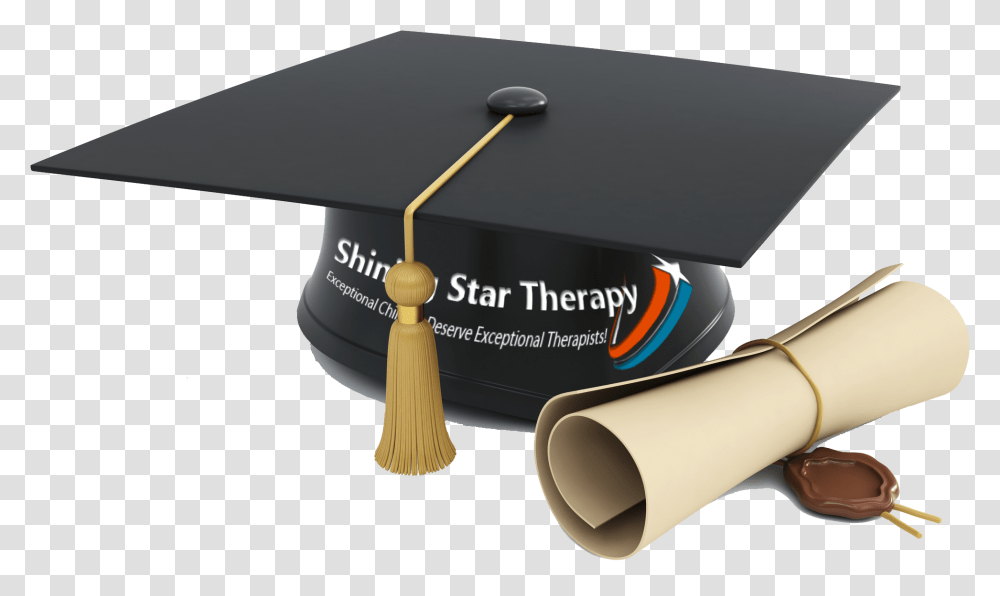 Shining Star University Graduation Cap And Diploma, Label, Document Transparent Png