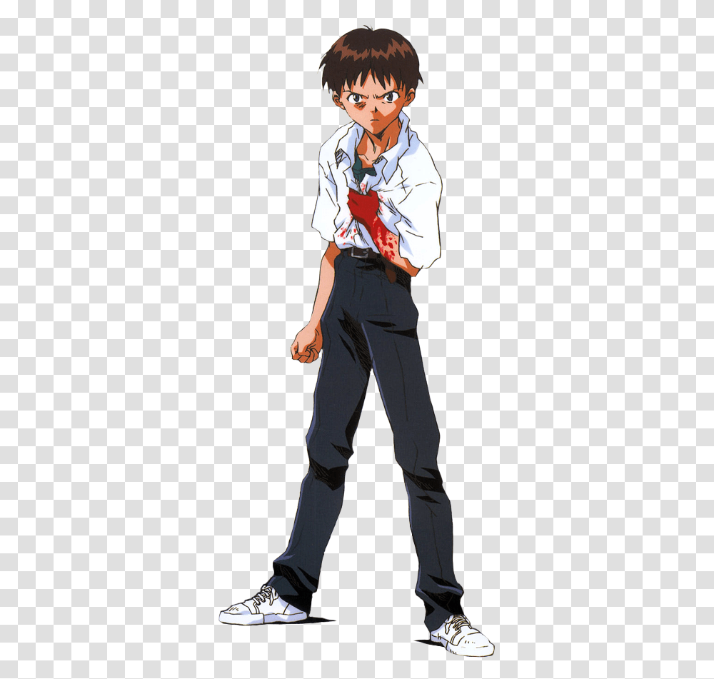 Shinji Ikari Full Body, Person, Shoe, Footwear Transparent Png