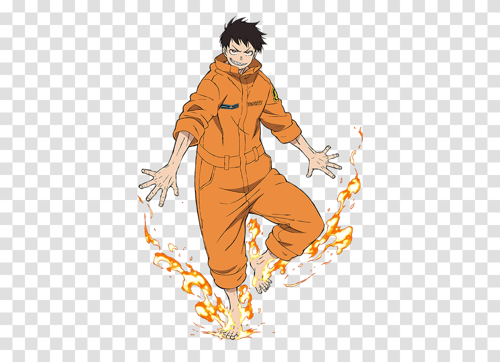 Shinra Kusakabe Shinra Fire Force Costume, Person, Human, Astronaut, Bonfire Transparent Png