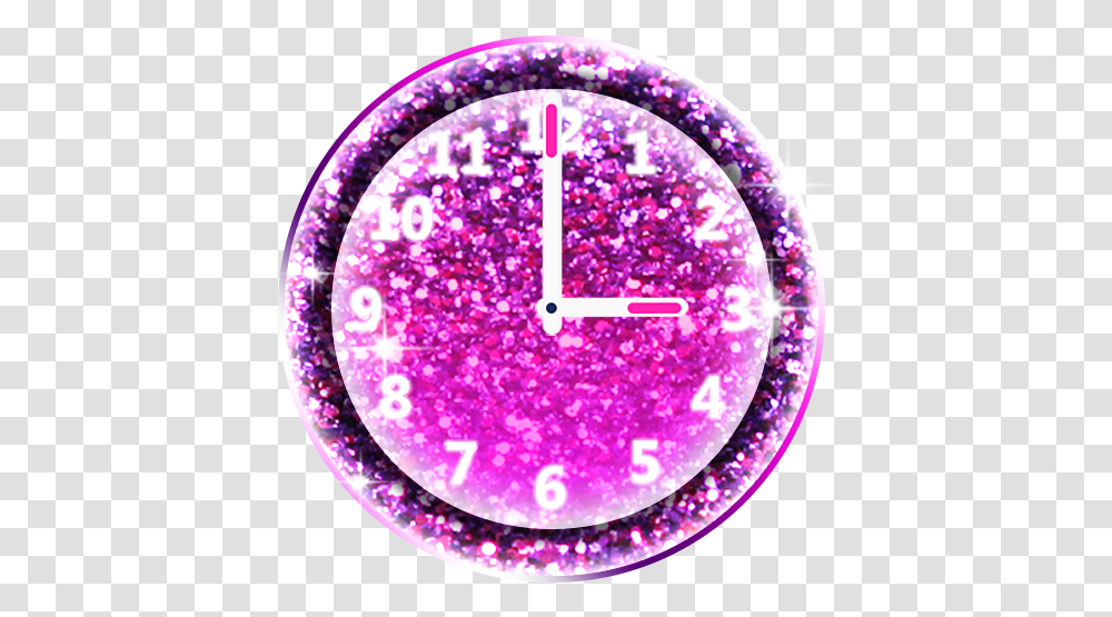 Shiny Clock Widget 2 Live Wallpaper Wolf, Light, Purple, Analog Clock, Glitter Transparent Png