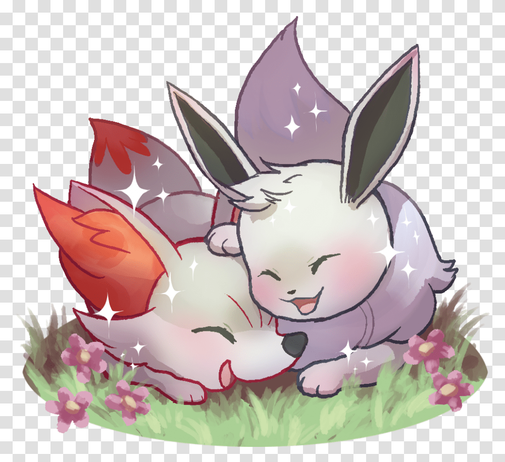Shiny Fennekin And Eevee, Mammal, Animal, Rodent Transparent Png