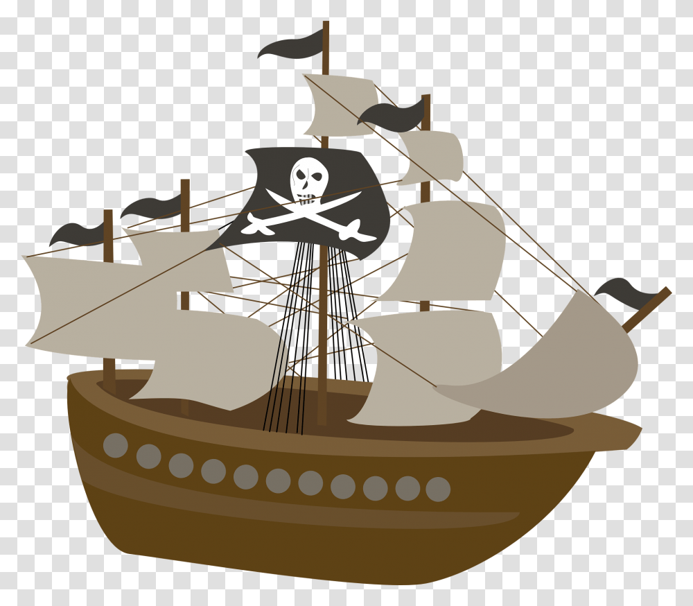 Ship Piracy Child Clip Art Background Pirate Ship Clip Art, Crowd Transparent Png