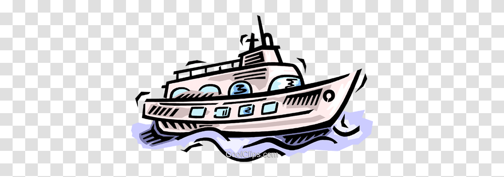 Ship Royalty Free Vector Clip Art Illustration, Vehicle, Transportation, Boat, Yacht Transparent Png