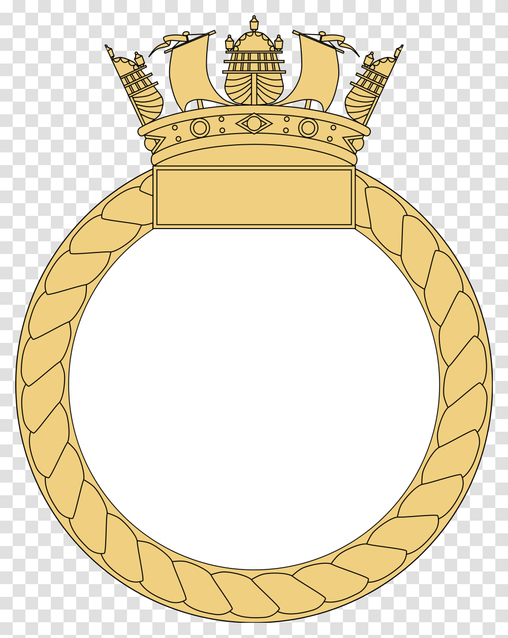 Ship's Badge Clip Arts Royal Navy Ship Crest, Oval, Diaper, Gold Transparent Png