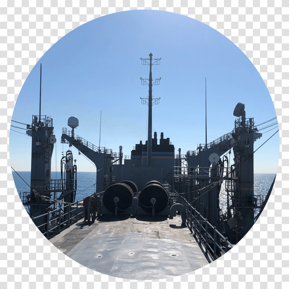 Ship's Deck W Circular Mask Battlecruiser, Bridge, Building, Watercraft, Vehicle Transparent Png