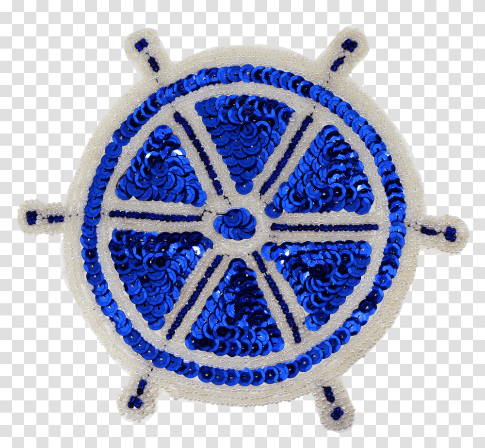 Ship's Wheel Beaded Amp Sequin Applique Circle, Rug, Pattern, Furniture, Sundial Transparent Png