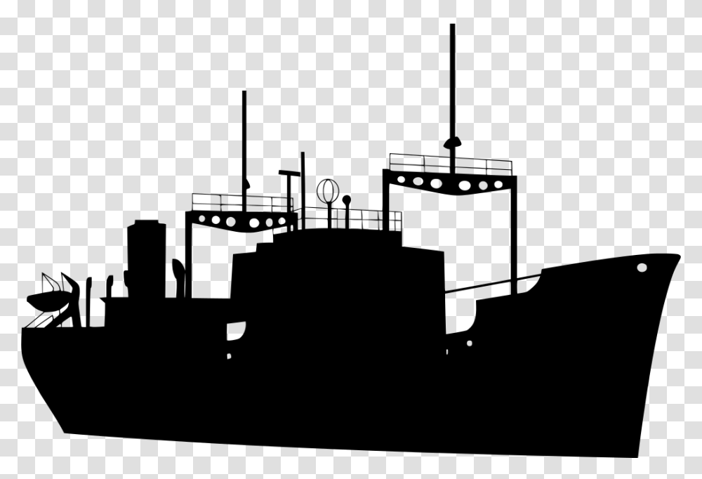 Ship Silhouette Cargo Ship Clipart, Gray, World Of Warcraft Transparent Png