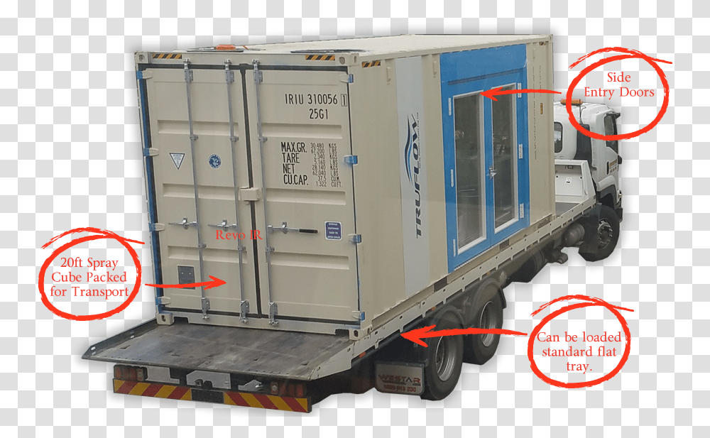 Shipping Container Spray Booth, Truck, Vehicle, Transportation, Wheel Transparent Png