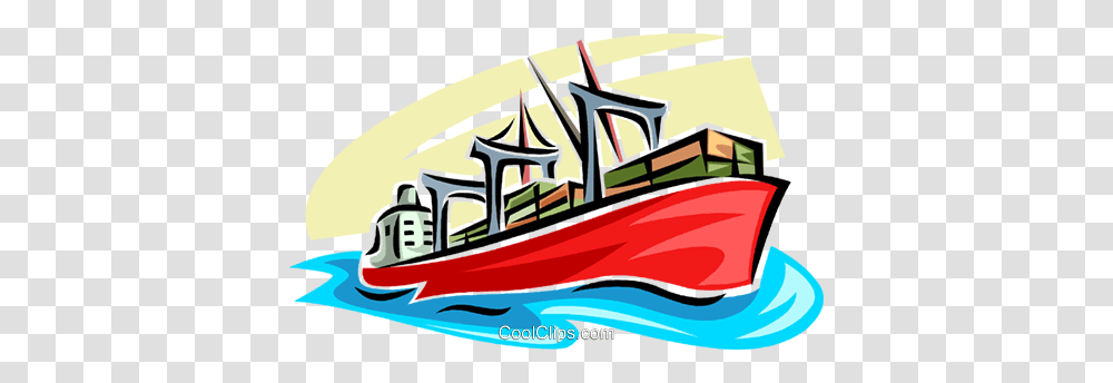 Ships Carrying Cargo And Freight Royalty Free Vector Clip Art, Boat, Vehicle, Transportation, Watercraft Transparent Png
