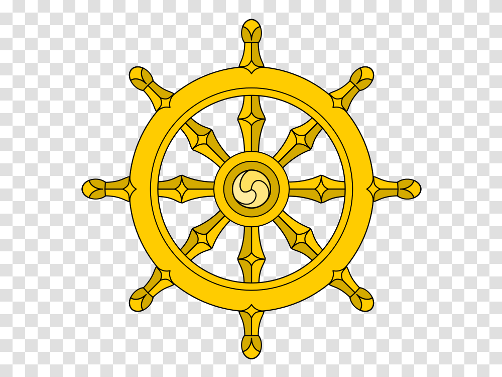 Ships Wheel With Eight Spokes Represents The Noble Eightfold Path, Compass, Steering Wheel Transparent Png