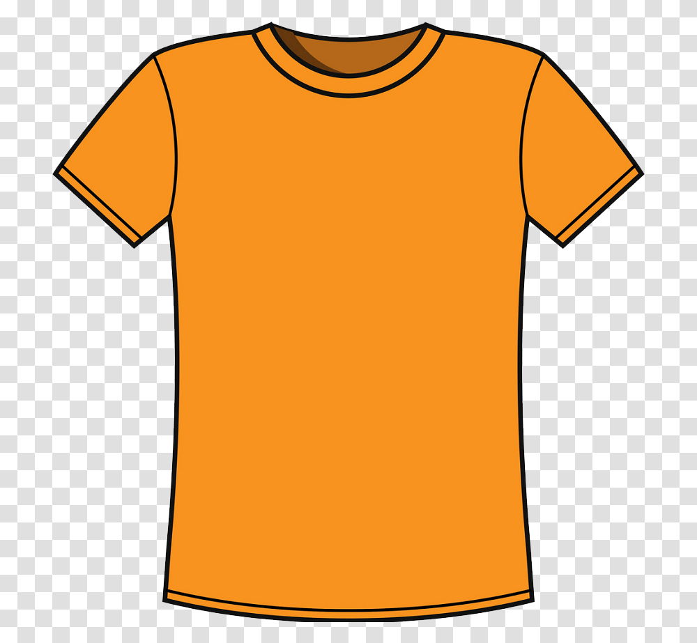 Shirt Clipart Clipartworld Orange Shirt Clip Art, Clothing, Apparel, T-Shirt, Sleeve Transparent Png