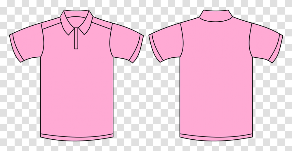 Shirt Pink Template Polo Shirt Plain Pink, Clothing, Apparel, T-Shirt, Sleeve Transparent Png