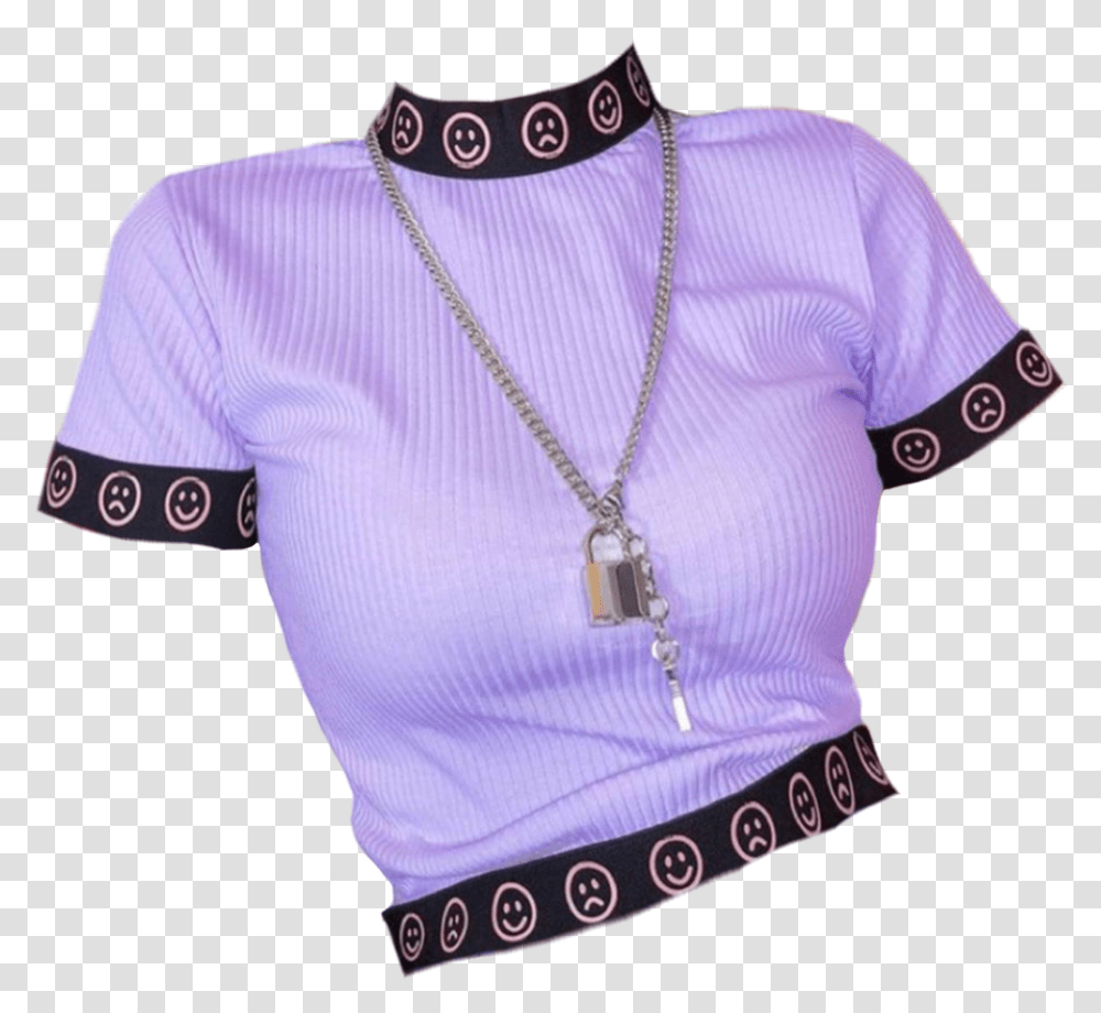 Shirt Purple Black Cute Fashion Clothespng Clothes Sweater, Apparel, Pendant, Blouse Transparent Png