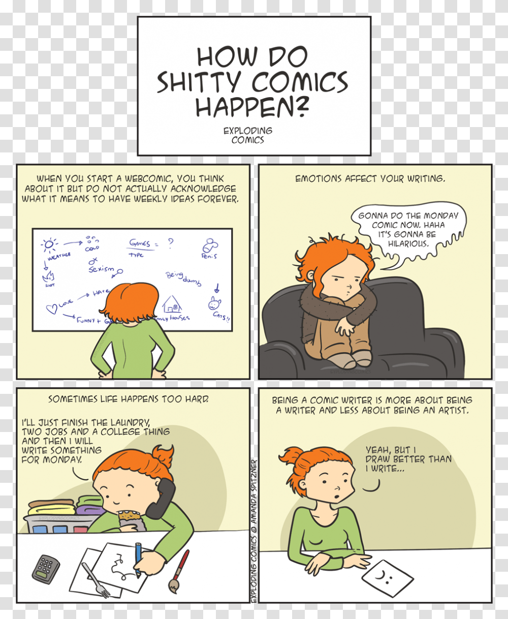Shitty Comics Cartoon, Book, Person, Human, Manga Transparent Png
