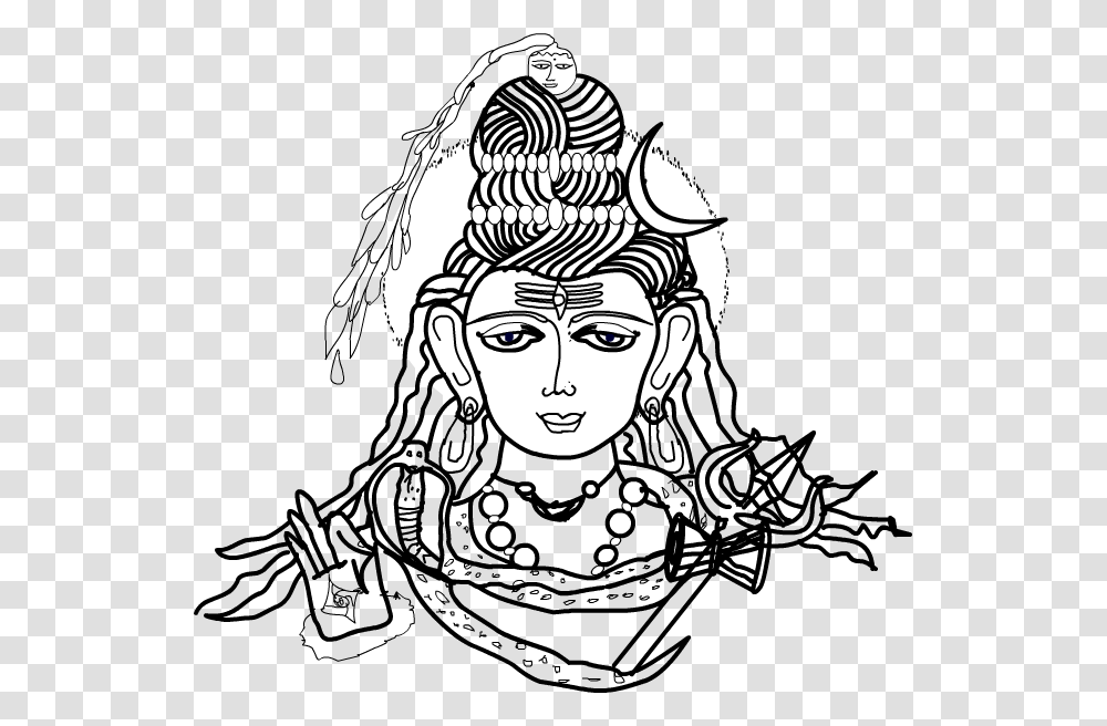 Shiva Drawing Lord Illustration Line Drawing Of Lord Shiva, Person, Human, Face, Stencil Transparent Png