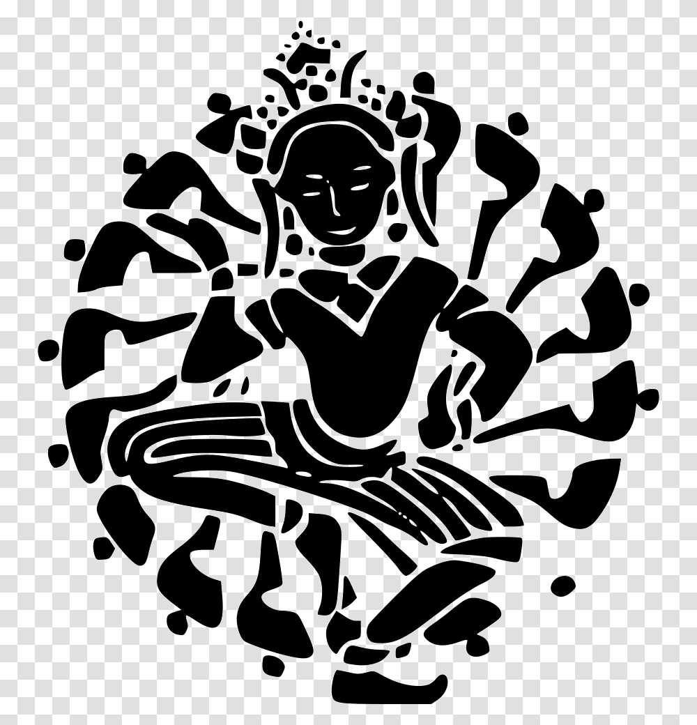 Shiva Round Dance God Worship Sitting, Stencil, Cupid, Poster, Advertisement Transparent Png