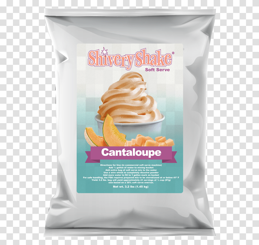 Shivery Shake Cantaloupe Soft Serve Mix Softy Ice Cream Mix Powder, Dessert, Food, Creme, Yogurt Transparent Png