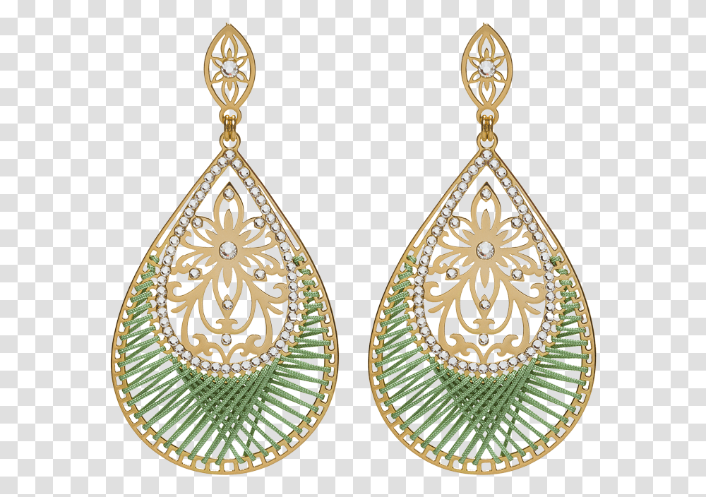 Shiyaya Earring Stud Teardrop Army Green Gold Crystal Earrings, Accessories, Accessory, Jewelry, Locket Transparent Png