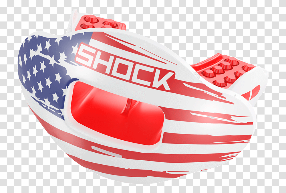 Shock Doctor Max Airflow 20 Lip Guard Usa Flag American Football Mouth Guard, Clothing, Apparel, Symbol, Helmet Transparent Png