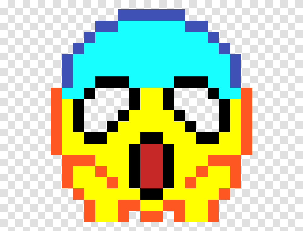 Shock Emoji Adingquots Pixel Arts Spreadsheet Pixel Art Emoji, Pac Man Transparent Png