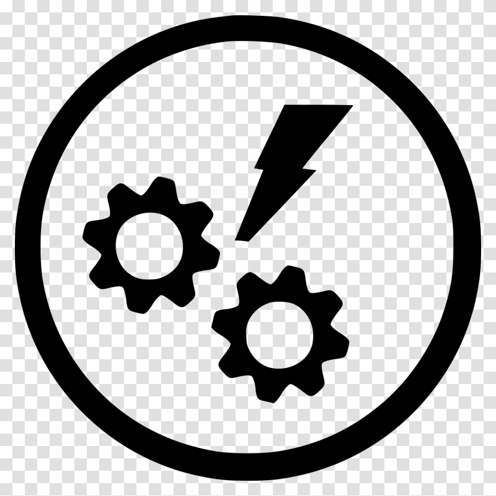 Shock Error Engine Gear Round Circle, Stencil, Rug, Sign Transparent Png