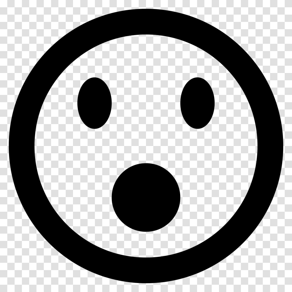 Shocked Emoticon Smiley Face Icon Free Download, Stencil, Disk, Logo Transparent Png