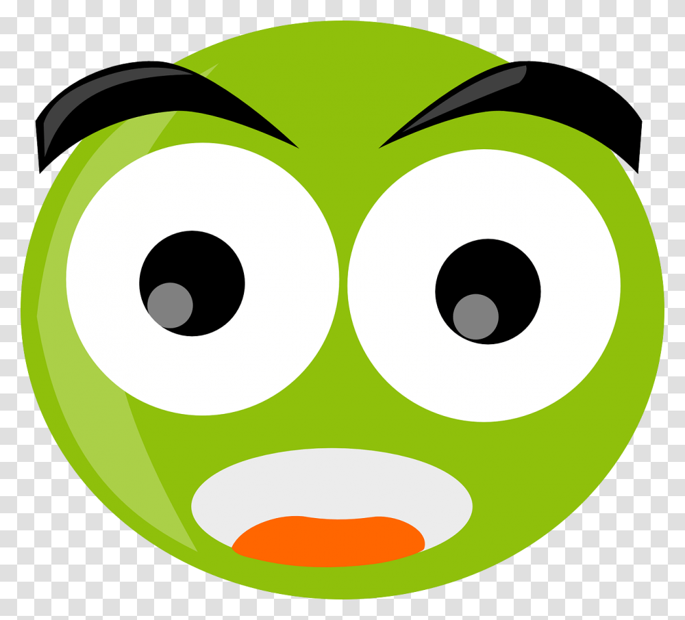 Shocked Face Emoticon Download Surprised With Teeth Iphone, Green, Plant Transparent Png