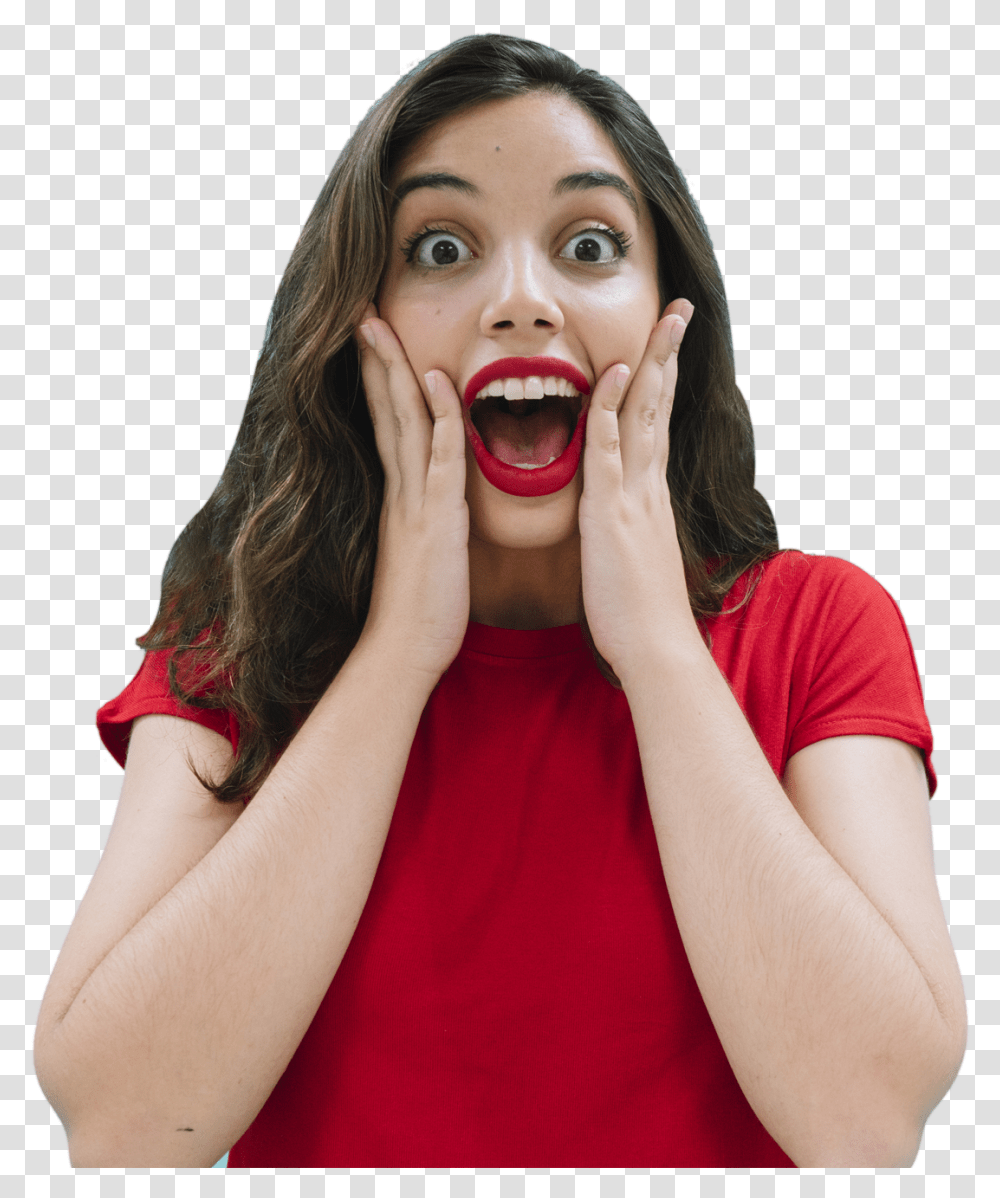 Shocked Girl Images Free Surprise Girl, Person, Human, Finger, Face Transparent Png