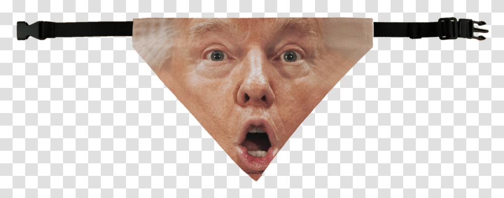 Shocked Trump Pet Bandana Human, Face, Person, Head, Mouth Transparent Png