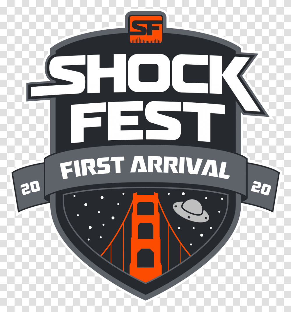 Shockfest First Arrival Logo, Trademark, Emblem Transparent Png