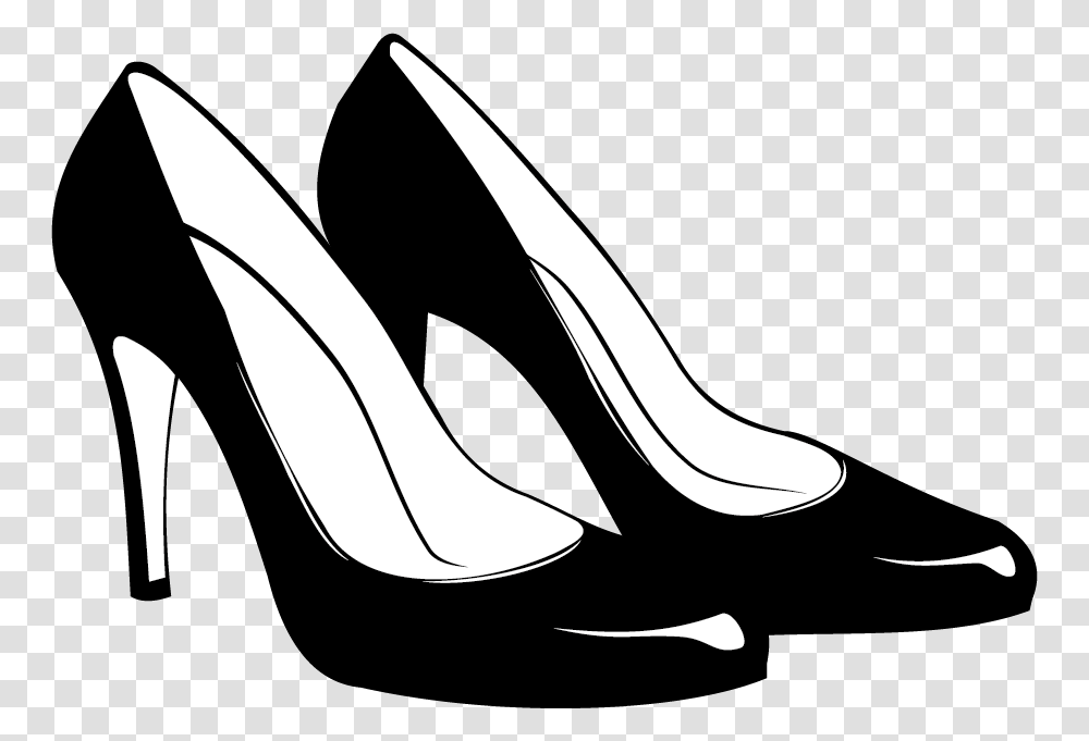 Shoe High Heeled Footwear Stiletto Heel Clip Art High Heels Clipart Black And White, Apparel Transparent Png