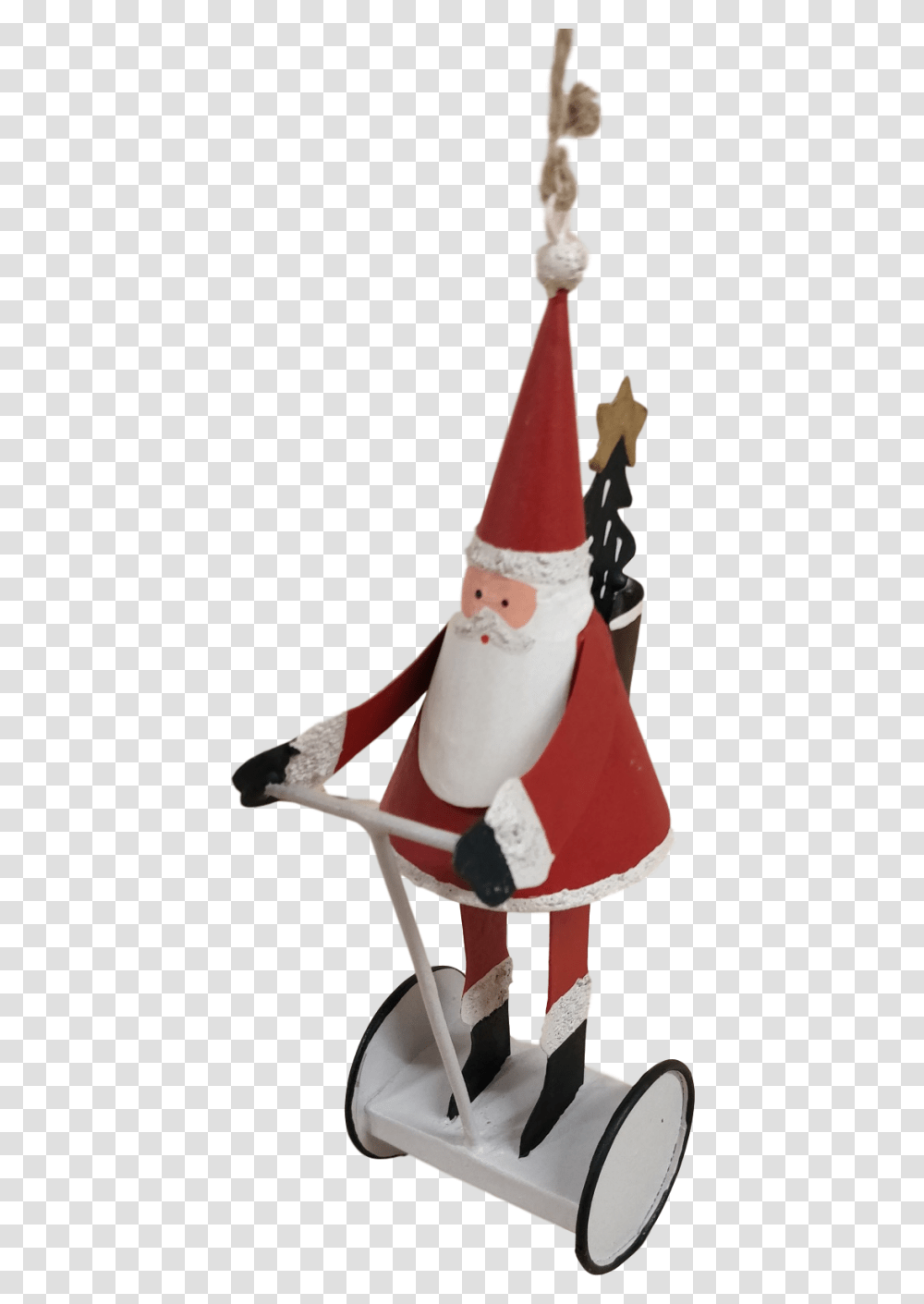 Shoeless Joe Christmas Tree Decoration Segway Santa Christmas Ornament, Apparel, Cone, Party Hat Transparent Png