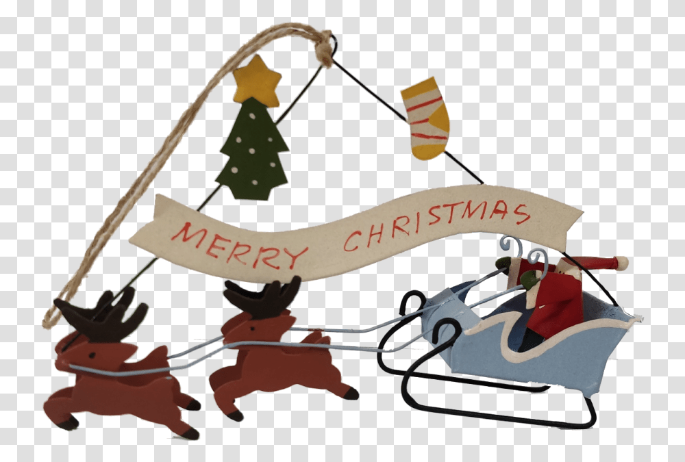 Shoeless Joe Santa On Blue Sleigh Christmas Decoration Illustration, Alphabet Transparent Png