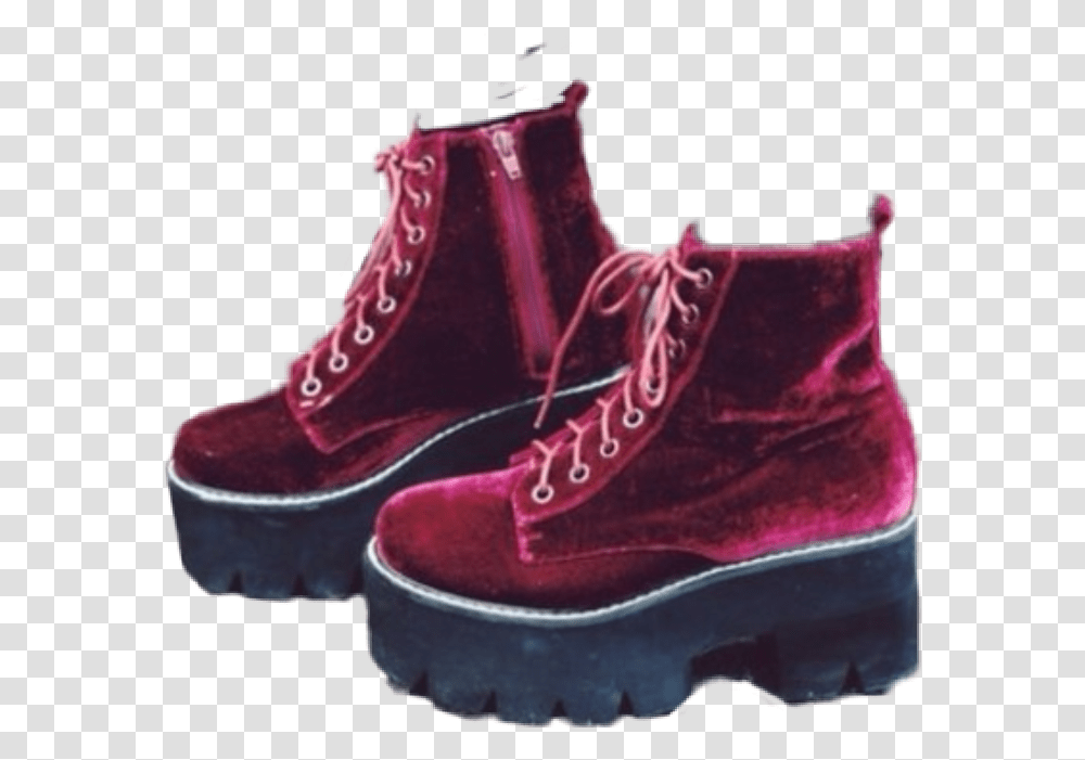 Shoes Aesthetic Red Boots Tumblr Work Boots, Clothing, Apparel, Footwear, Suede Transparent Png