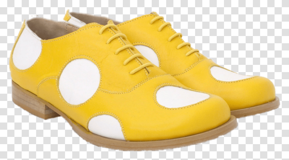 Shoes Clownshoes Yellow White Polkadot Modern Outdoor Shoe, Footwear, Apparel, Sneaker Transparent Png