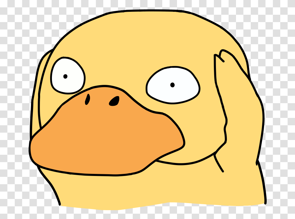Shook Psyduck Duck Pokemon Omg Yellow Drawn Meme Freeto Pokemon Duck, Pillow, Cushion, Food, Giant Panda Transparent Png