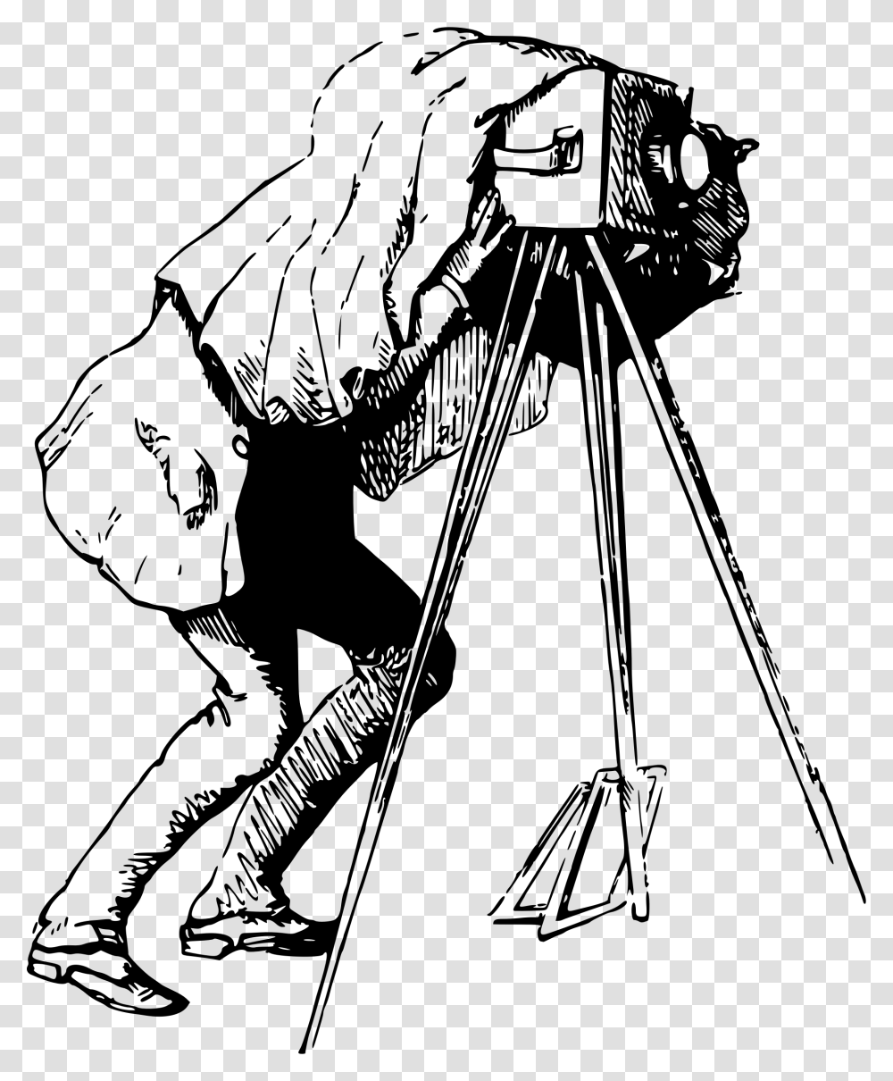 Shooting Drawing Photographer Vintage Photographer Clipart, Gray, World Of Warcraft Transparent Png