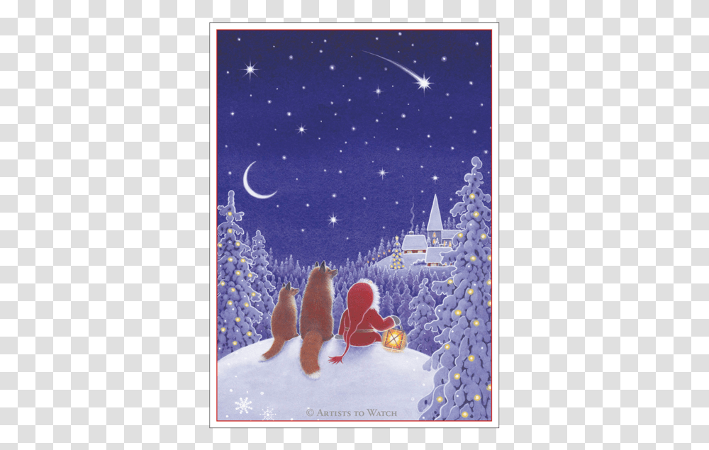Shooting Star 12 Note Card Set Christmas Day, Outdoors, Snow, Nature, Tree Transparent Png