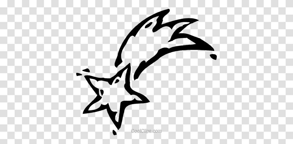 Shooting Star Royalty Free Vector Clip Art Illustration, Bird, Animal, Stencil, Sea Life Transparent Png