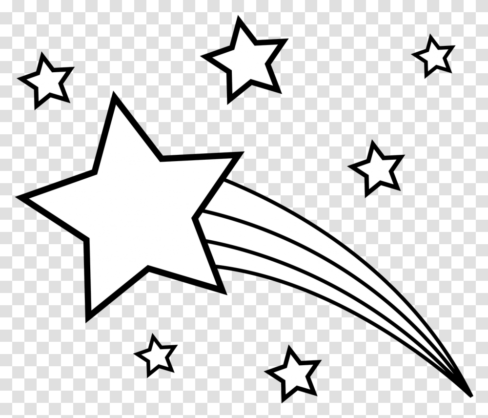 Shooting Star Shooting Stars Clipart Black And White, Symbol, Star Symbol, Axe, Tool Transparent Png