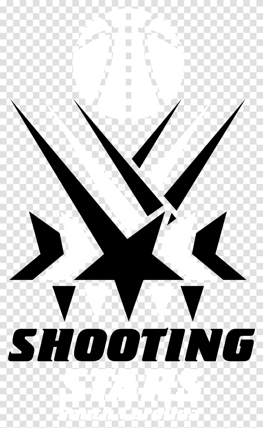 Shooting Stars Logo Black And White Stars, Poster, Advertisement, Stencil Transparent Png