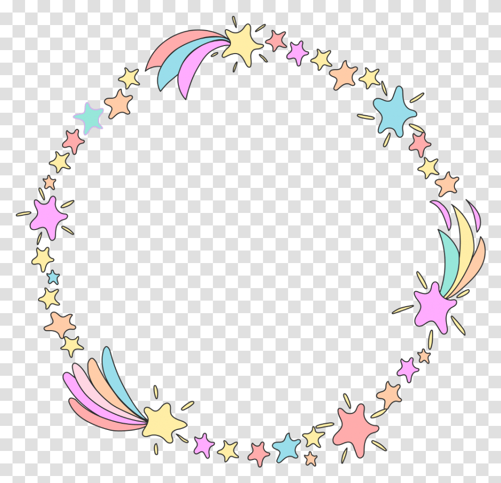 Shootingstar Colorful Frame Decor Embellis Circle Frame Unicorn, Floral Design, Pattern Transparent Png