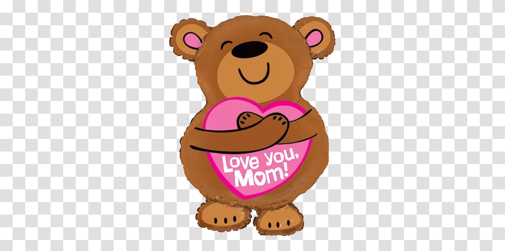 Shop Love You Mom Bear Hug Balloon, Toy, Sweets, Food, Confectionery Transparent Png